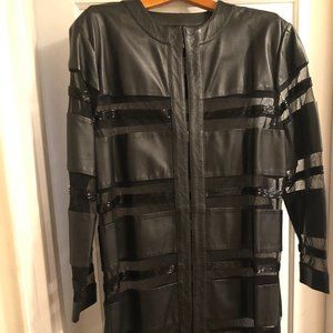 Women long Genuine Leather Jacket